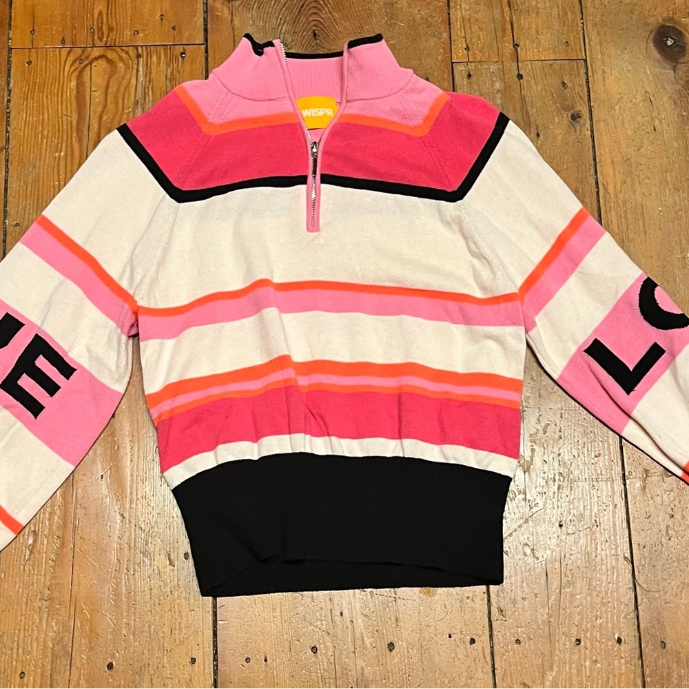 WISPR Long Sleeve 1/4 Zip Colorful Striped Women's Sweater
